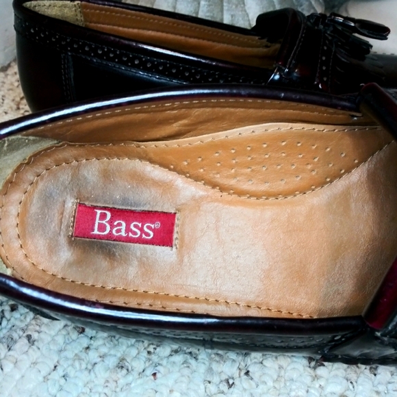 Bass Grammer Burgundy Patent Leather Tassel Kiltie Loafers - Picture 4 of 11